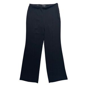 Talbots Pants Womens 8 Classic Black Side Zip Polyester Blend Wide‎ Leg